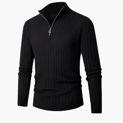 Haut en maille élégant avec col montant et demi-zip