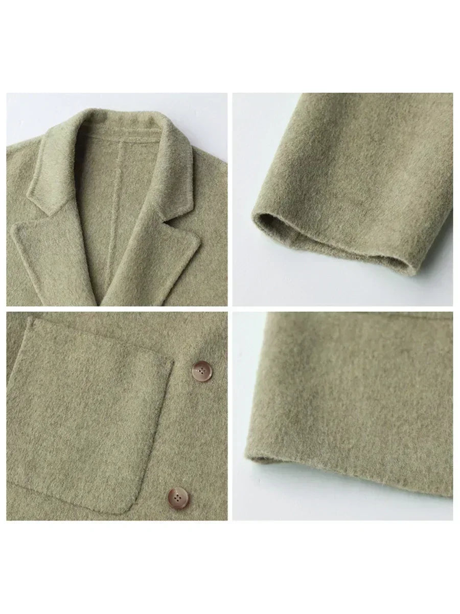 Eleganter Damen Wollmantel Luxus Qualität - IdealeKleiden
