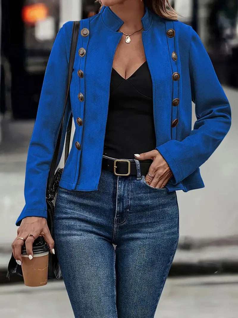Élégante veste en velours coupe croisée
