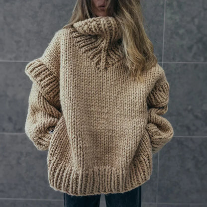 Robe classique à col roulé oversize