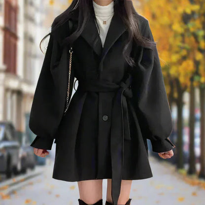 Élégant trench-coat long pour femme avec ceinture