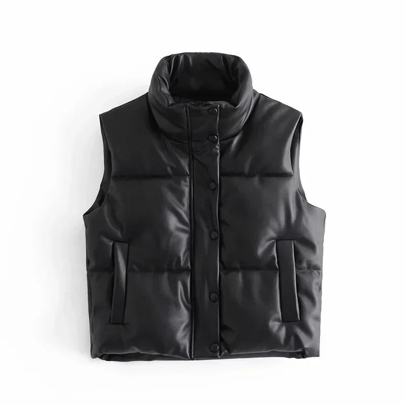 Gilet matelassé femme col montant élégant