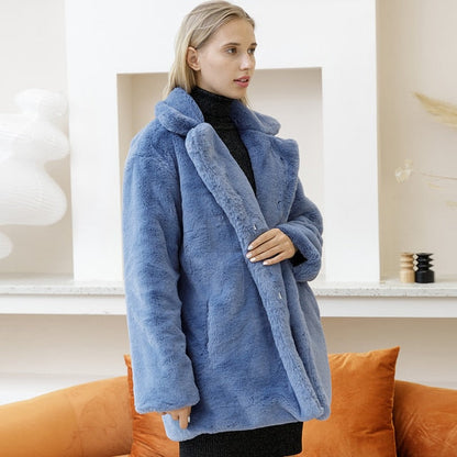 Veste d'hiver en fausse fourrure chaude et élégante