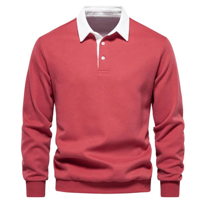 Polo homme manches longues classique élégant