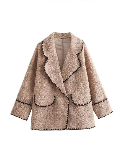 Blouson romantique pour femme en tissu brillant