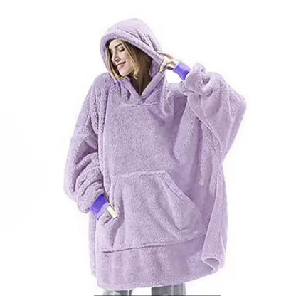 Grand sweat à capuche en flanelle pour hommes et femmes