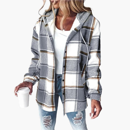 Veste d'hiver à carreaux Capuche Style automne
