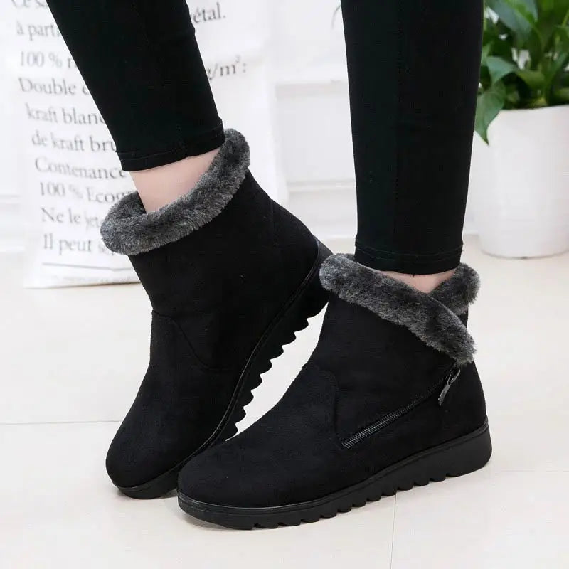 Bottes d'hiver chaudes Doublure en peluche Antidérapantes