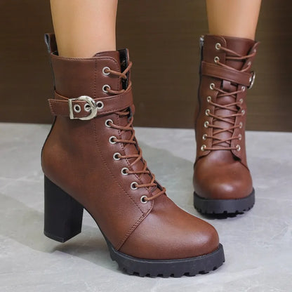 Bottines élégantes à lacets pour femmes