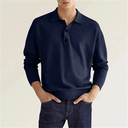 Polo homme manches longues look décontracté moderne