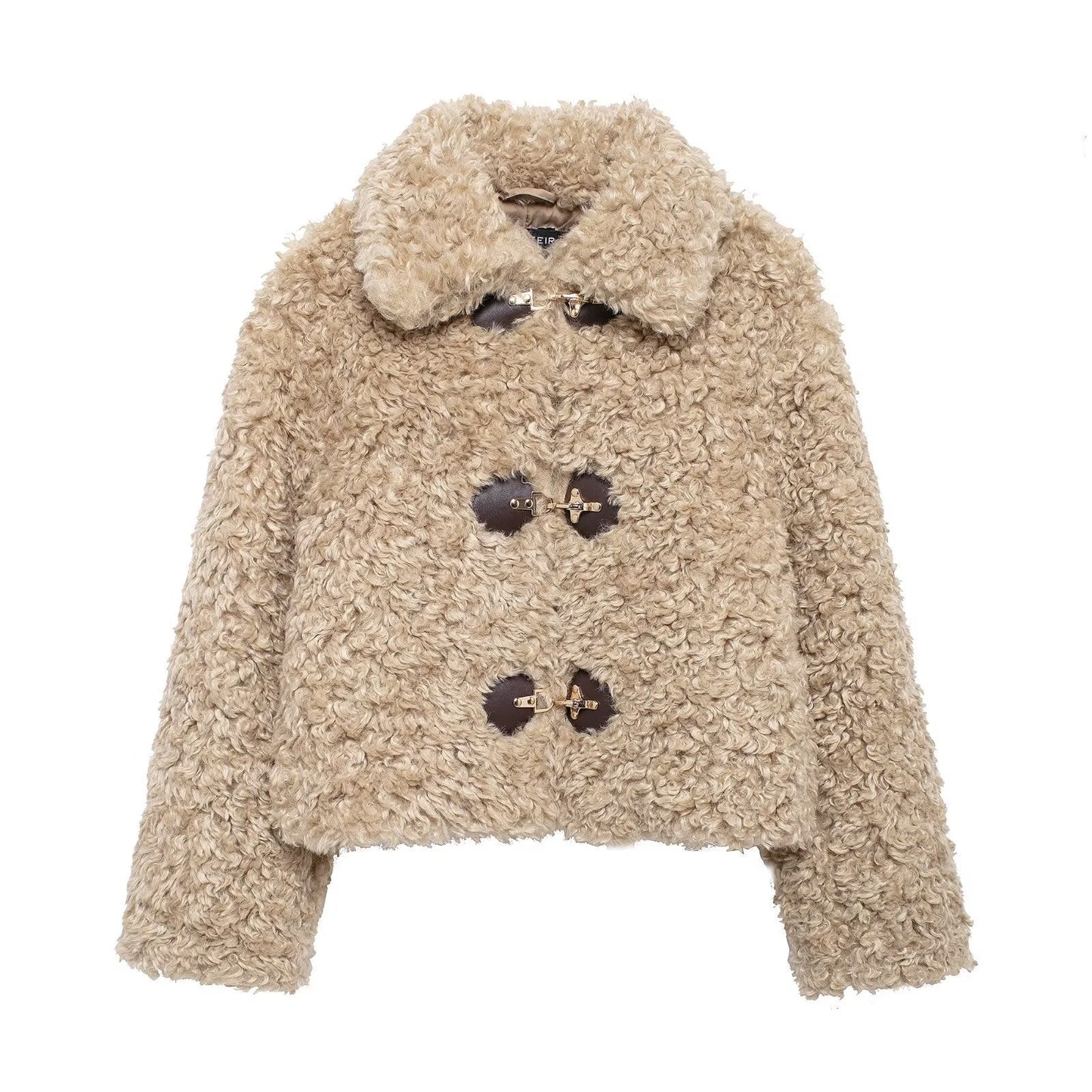 Veste douce en teddy pour femme à fermeture rapide
