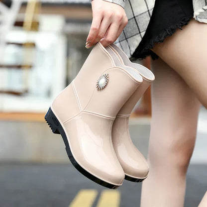 Bottes de pluie femme motif floral semelle profilée