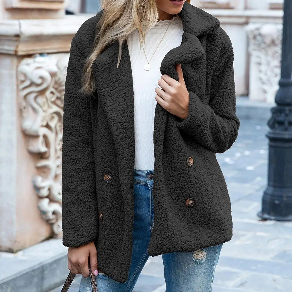 Veste teddy marron douce et tendance