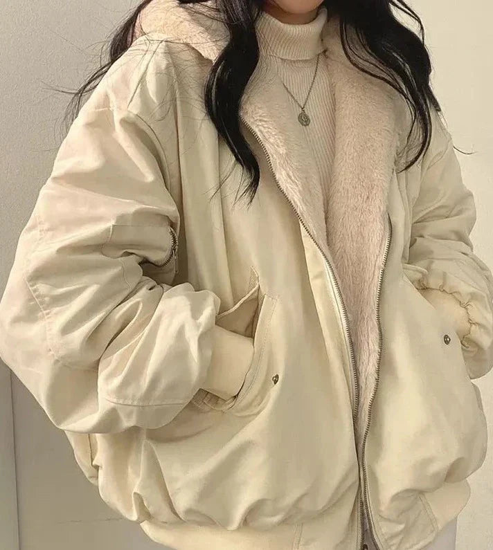Veste d'hiver pour femme à manches longues et chaude