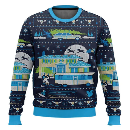 Pull de Noël homme motif ski drôle