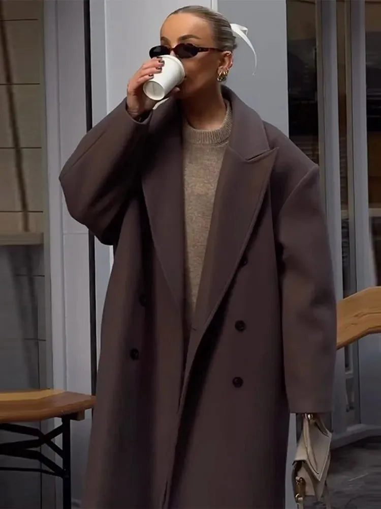 Manteau d'hiver long et confortable pour femme