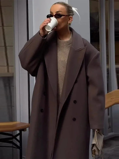 Manteau d'hiver long et confortable pour femme