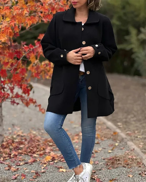 Manteau élégant pour femme Boutons Modernes