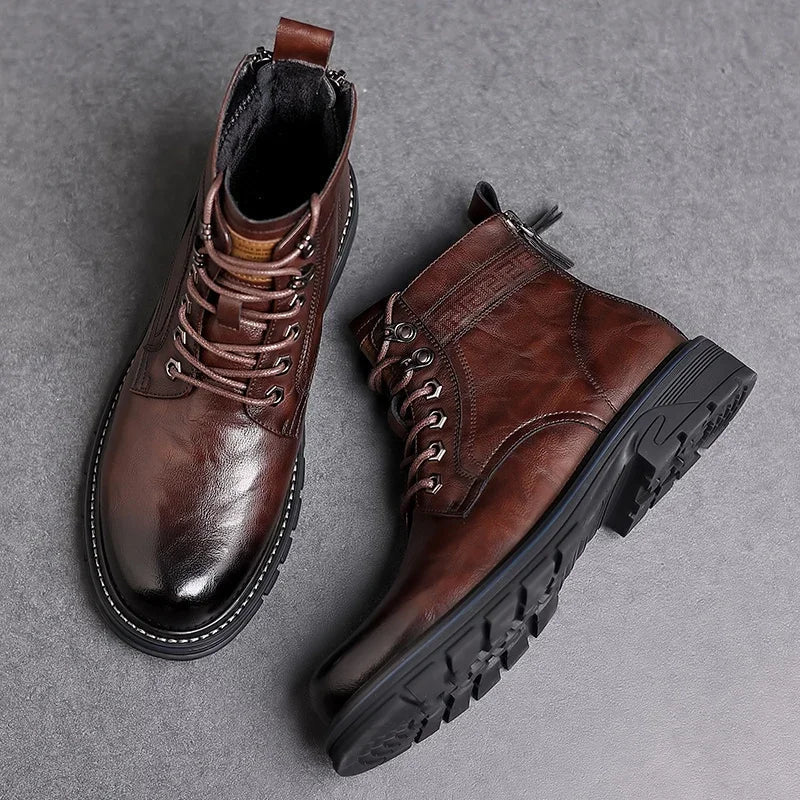 Bottes à lacets montantes pour hommes