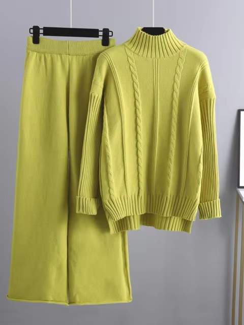 Ensemble robe et gilet en maille tendance pour femme