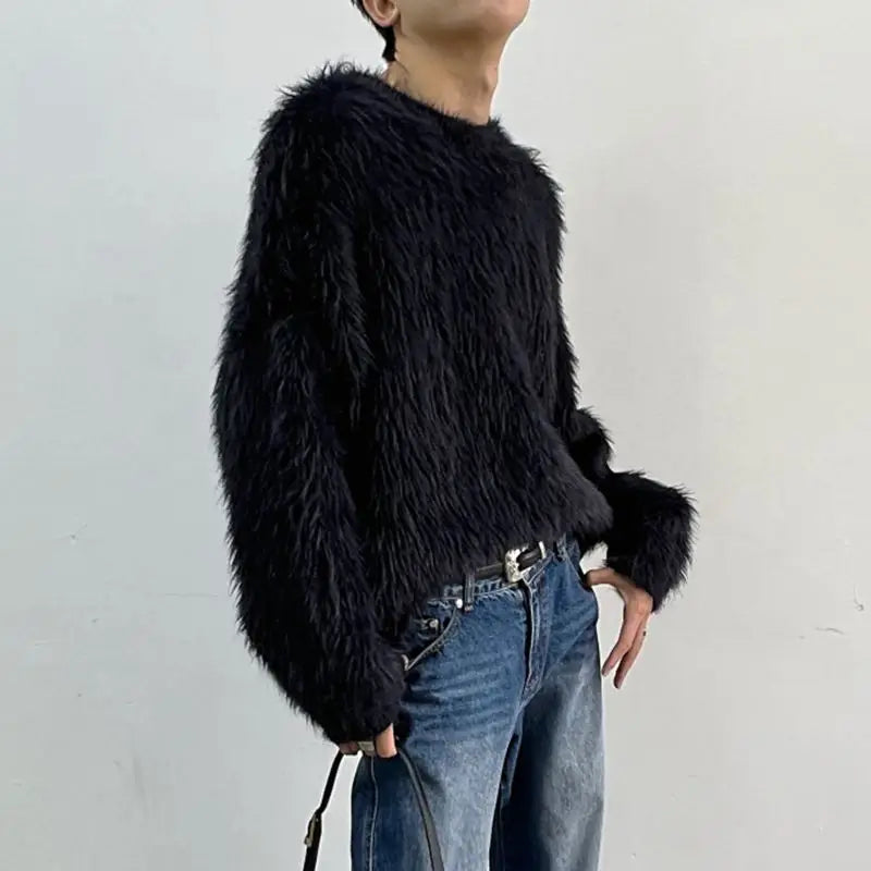 Pull luxueux uni à manches longues pour femme