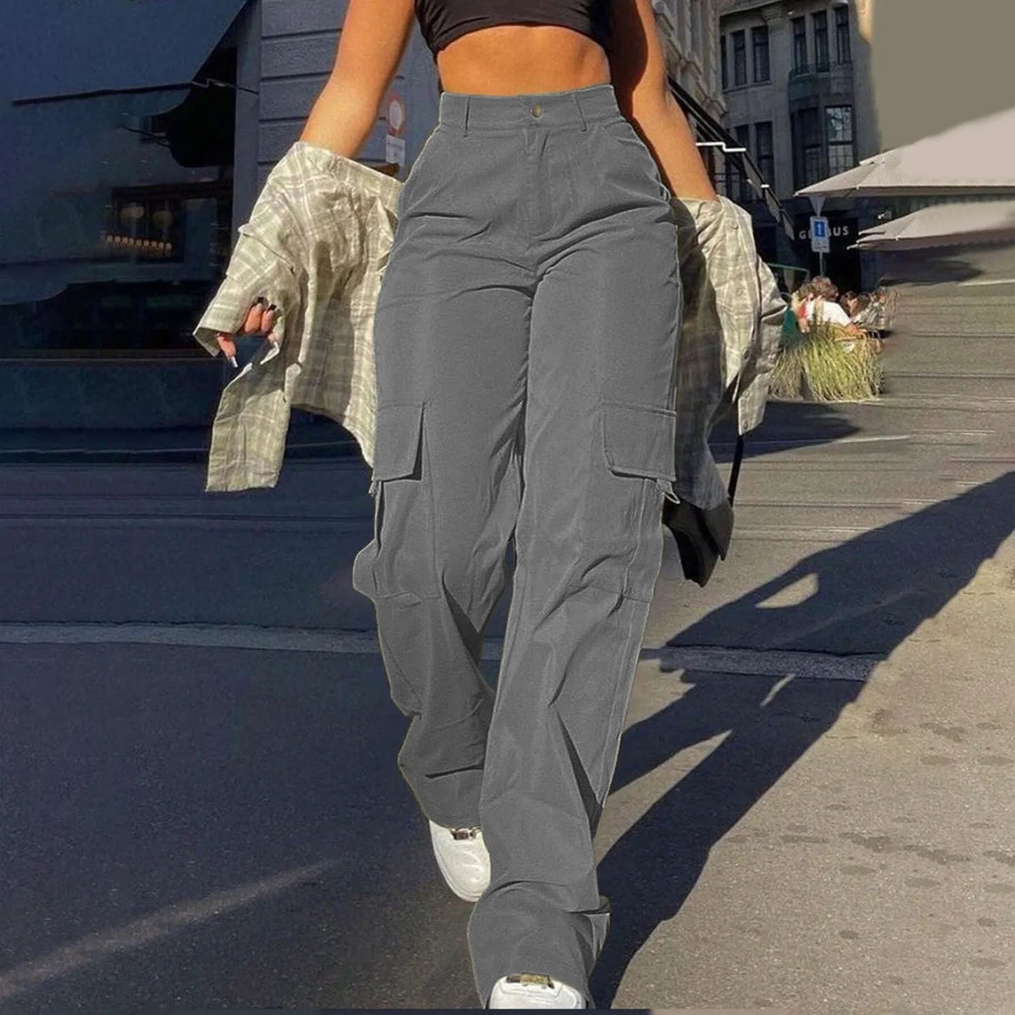 Pantalon cargo femme Confortable Avec de nombreuses poches