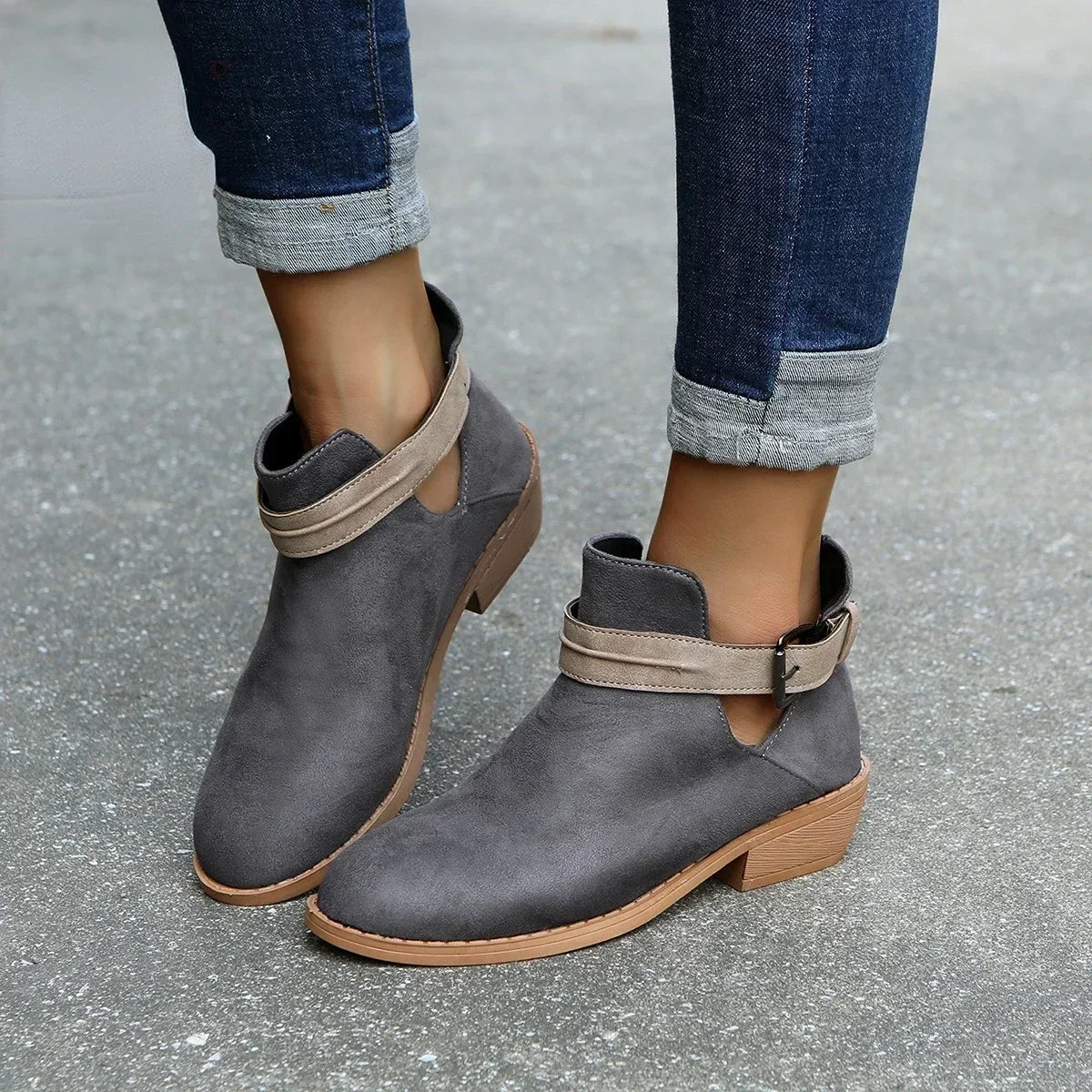 Chaussures Femme Bottines Bout Pointu Réglable