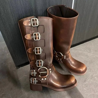 Bottes western rétro Chaussures hautes décontractées