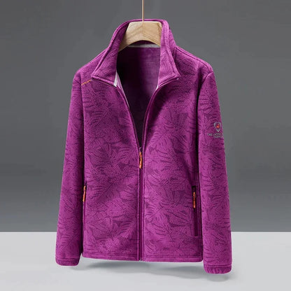 Veste en polaire douce avec col montant et fermeture éclair