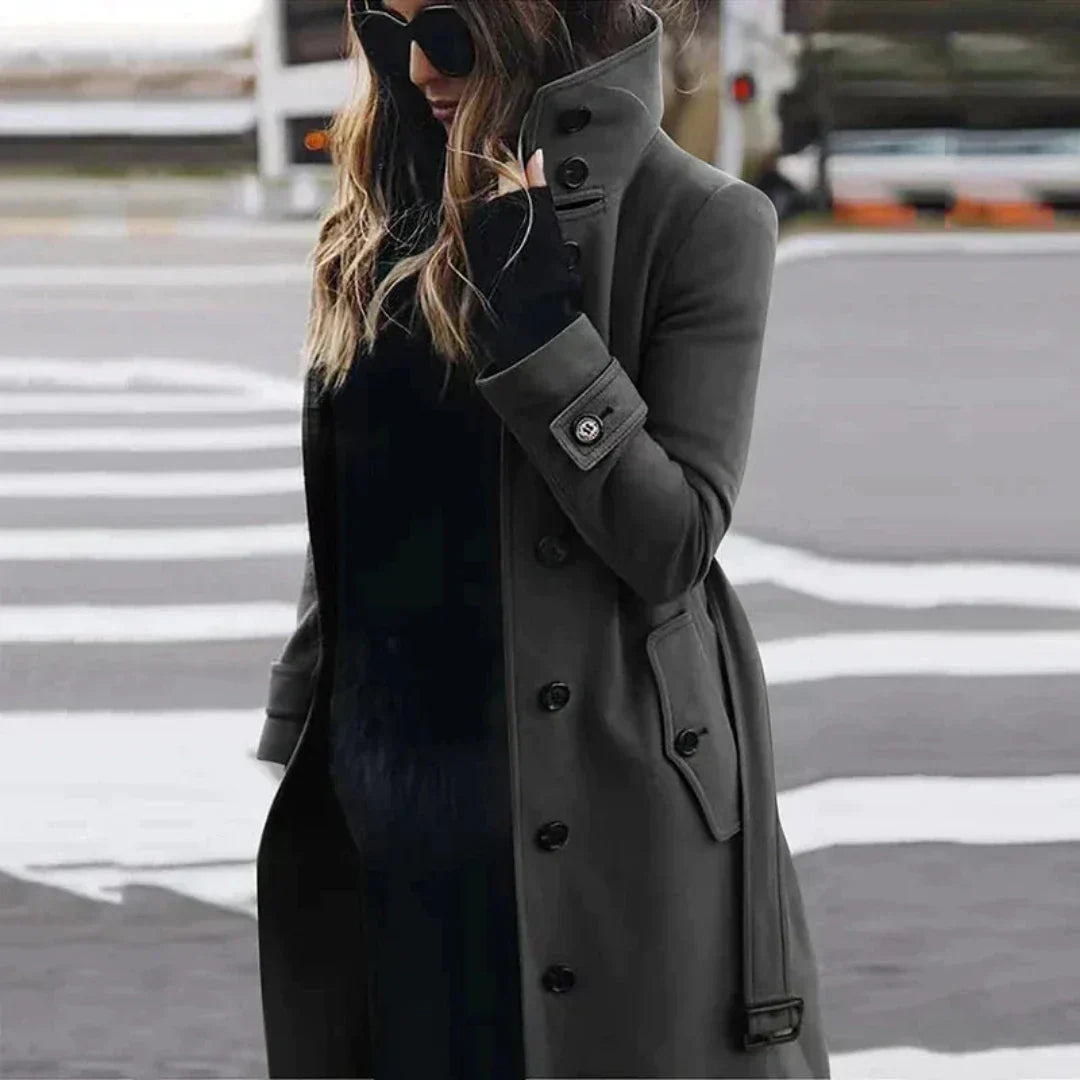 Manteau d'hiver élégant pour femme avec ceinture
