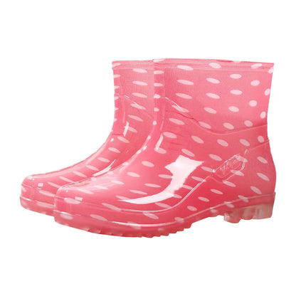 Bottes en caoutchouc imperméables mi-hautes imprimées antidérapantes
