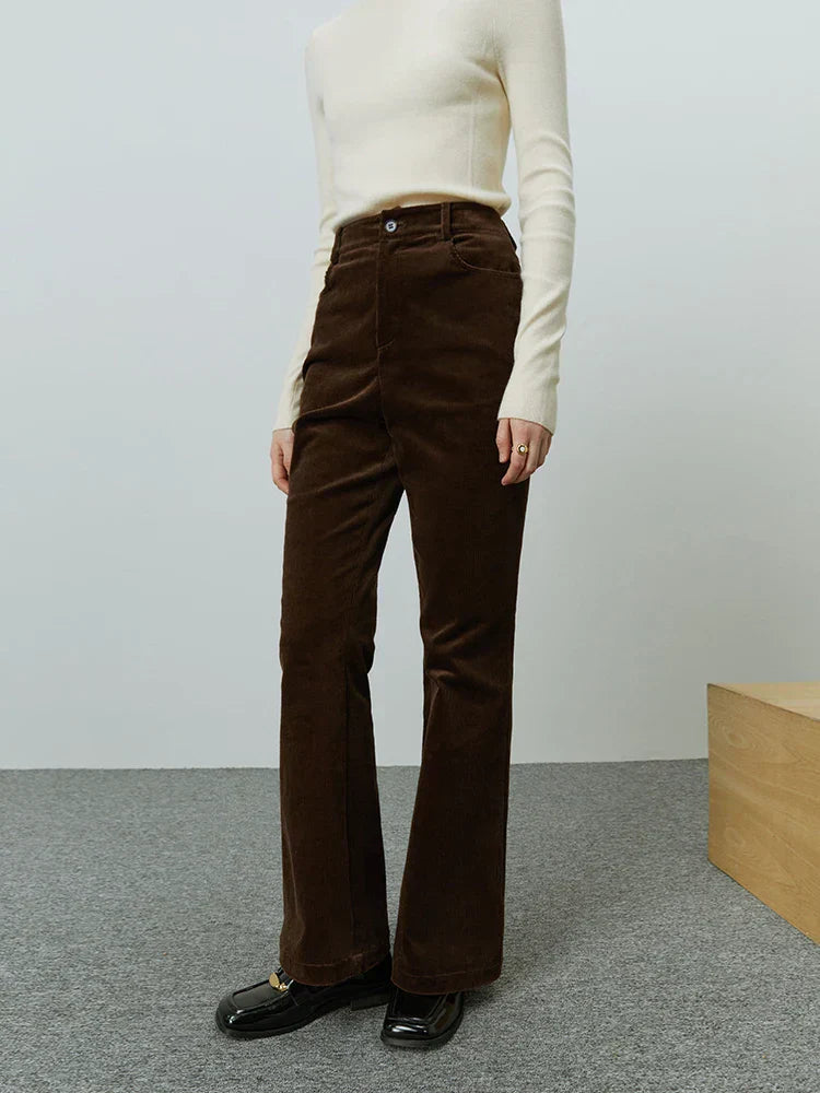 Pantalons en velours côtelé élégants pour femmes