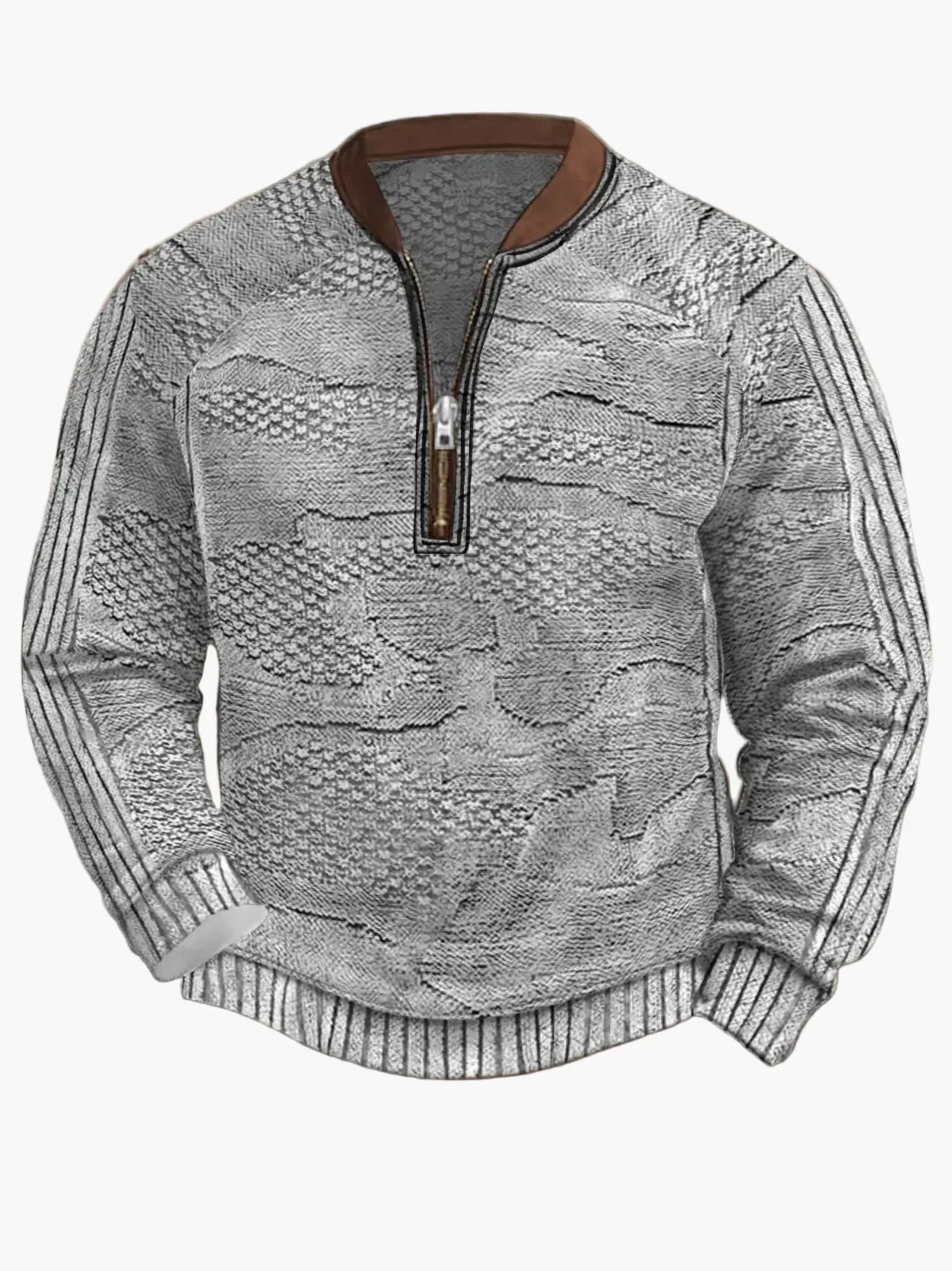 Pull en tricot zippé moderne pour homme