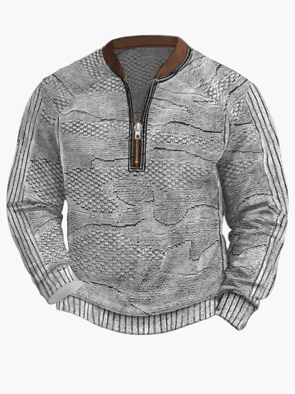 Pull en tricot zippé moderne pour homme