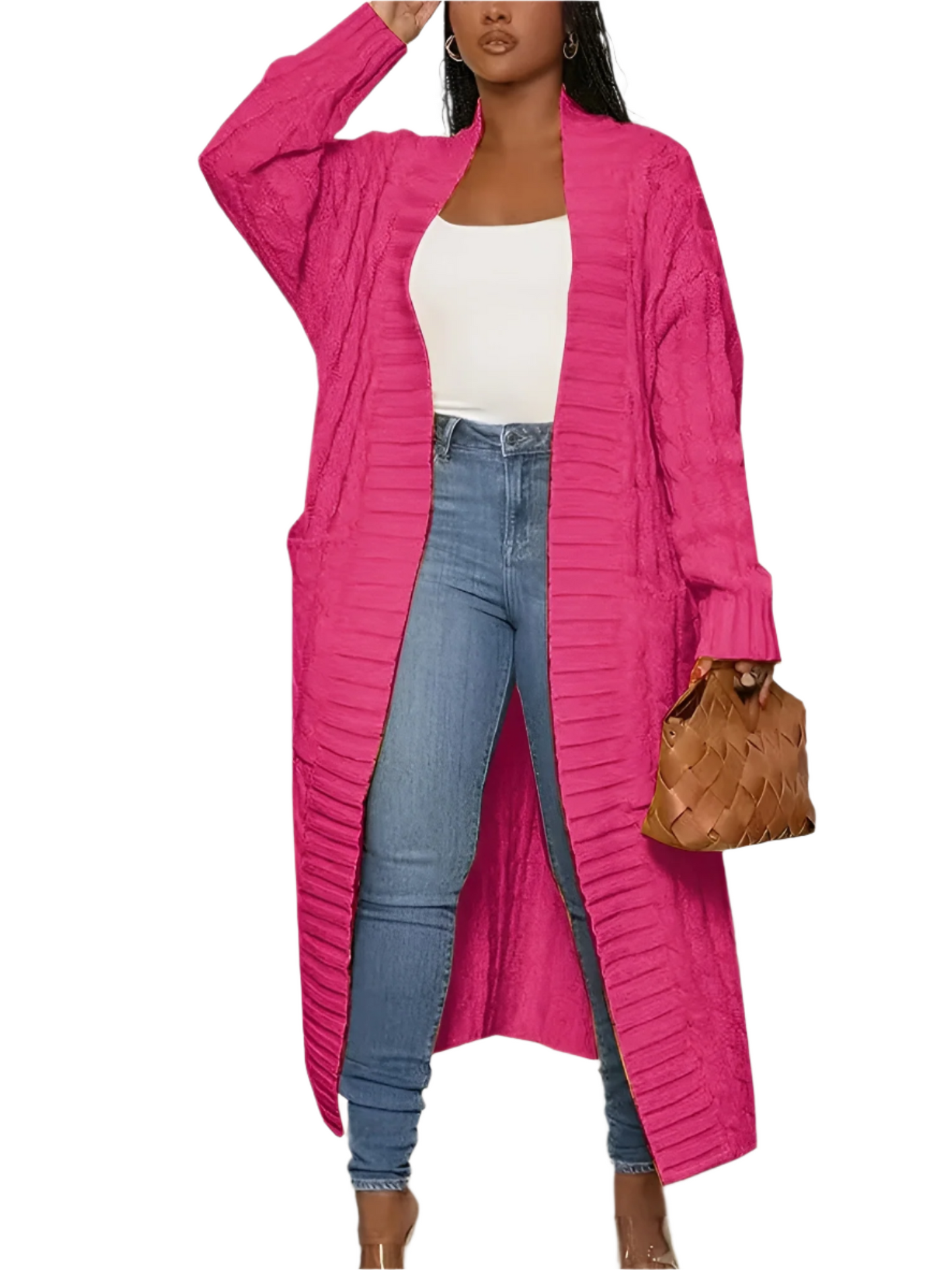 Veste longue élégante pour femme brodée