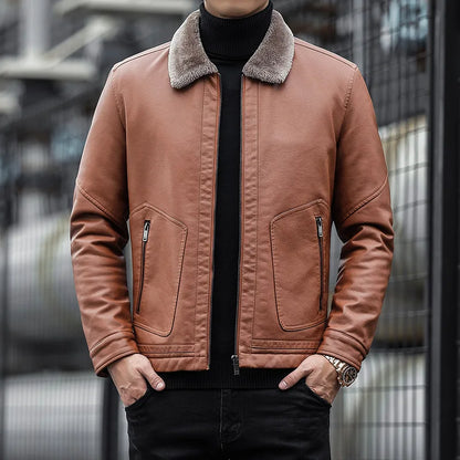 Blouson en cuir élégant pour homme classique