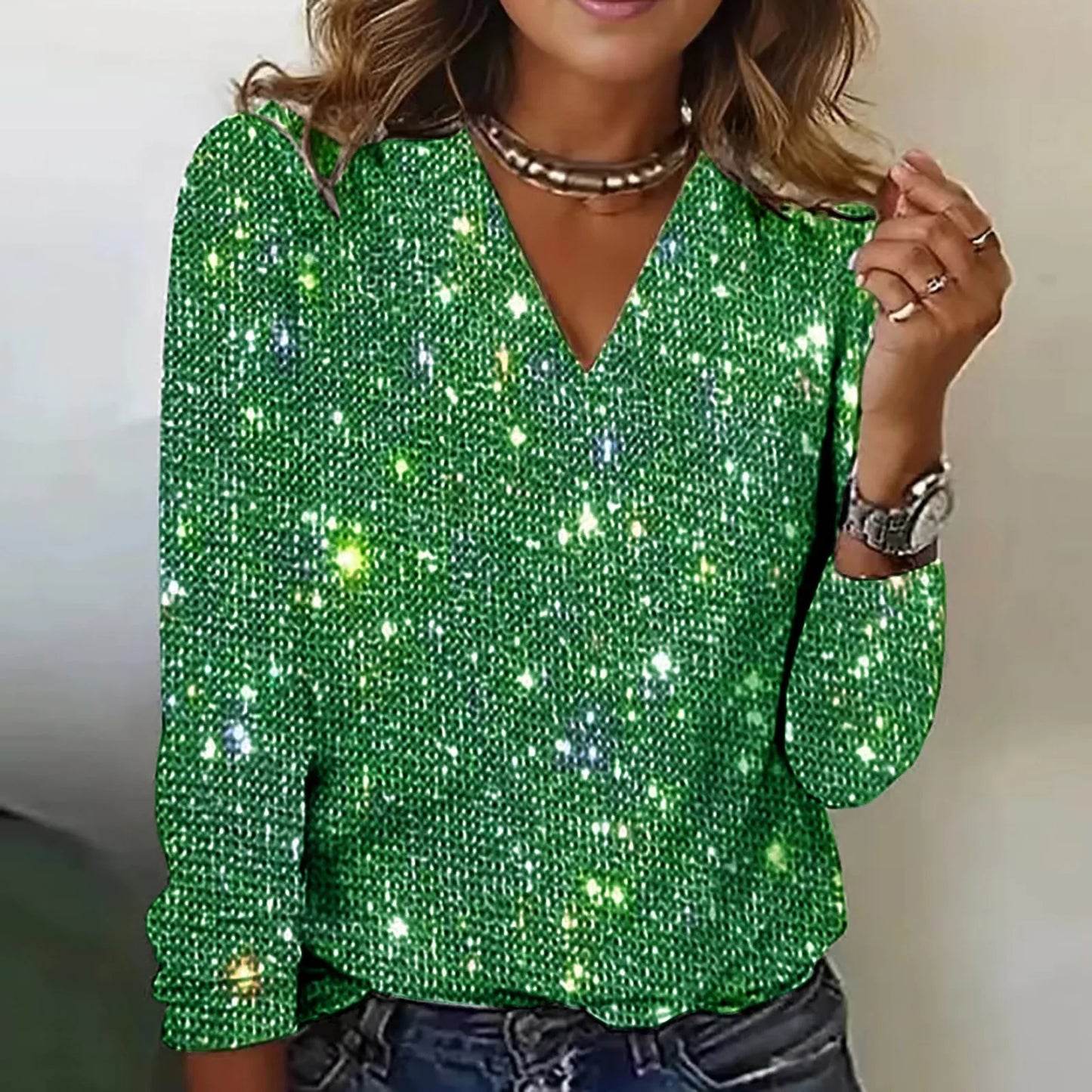Chemisier scintillant pour femme Élégant et chic