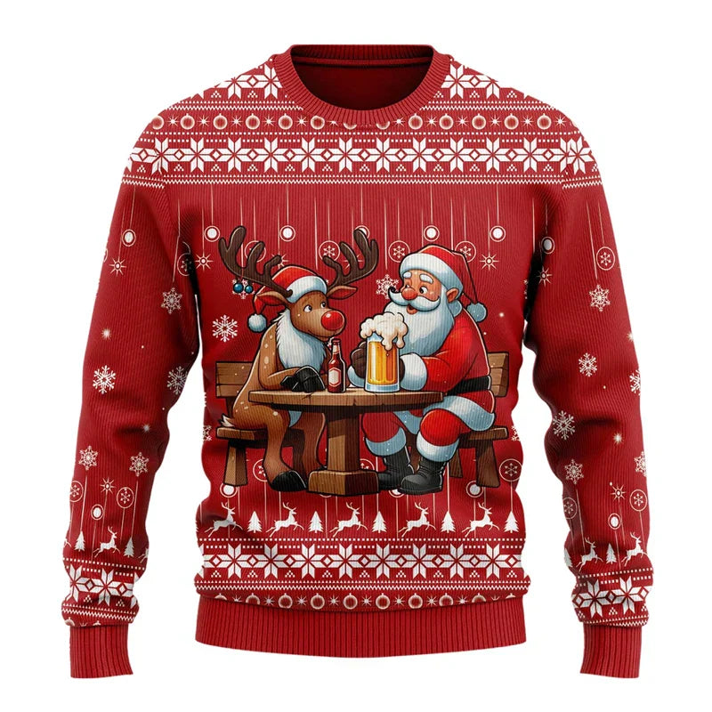 Pull de Noël Homme Motif Bière Rigolo
