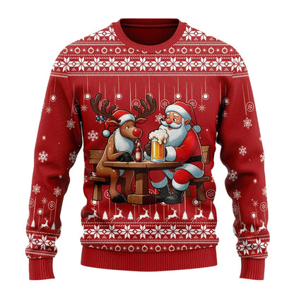 Pull de Noël Homme Motif Bière Rigolo