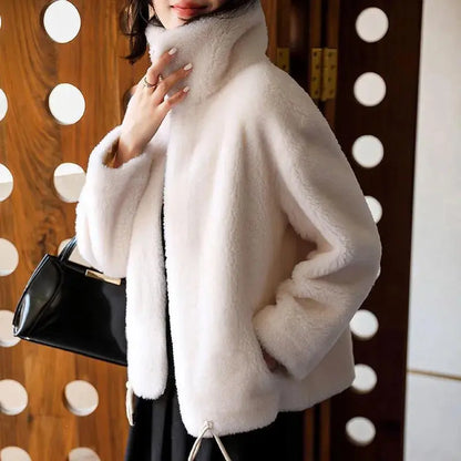 Doudoune matelassée à col roulé pour femme