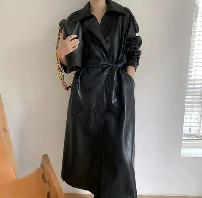 Manteau Eco Chic Femme Manteau en Cuir Vegan Écologique