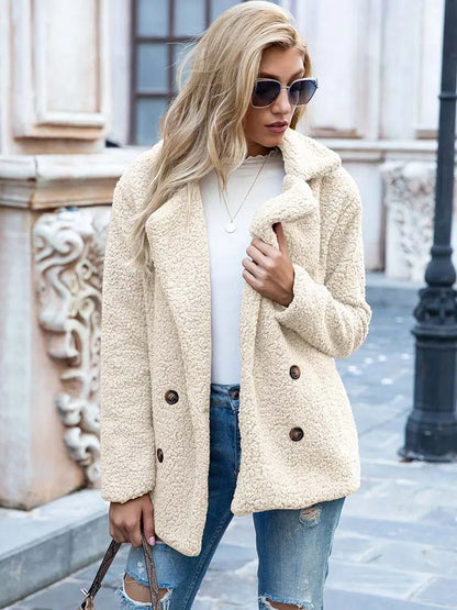 Veste douce femme Manteau Teddy Hiver