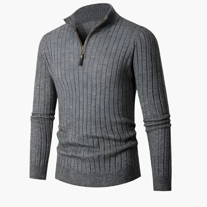 Haut en maille élégant avec col montant et demi-zip