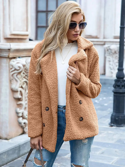 Veste teddy marron douce et tendance