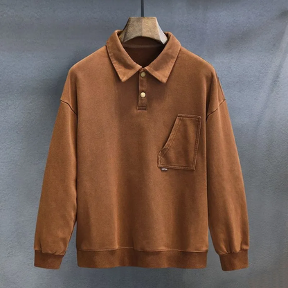 Herren Polo Langarm Elegant Bequem - IdealeKleiden