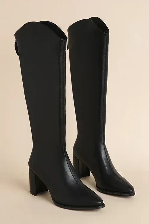 Chaussures Femme Hiver Bottes Cuir Hautes