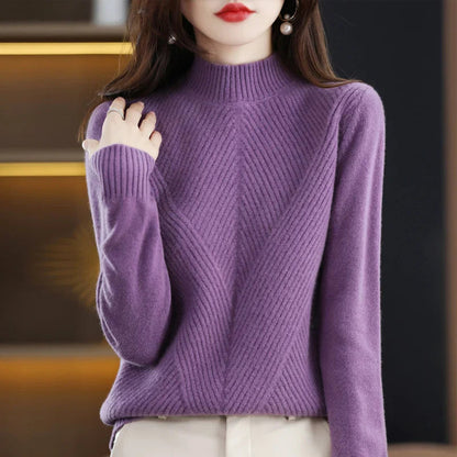 Pull tricoté Col Rond Chaud Hiver