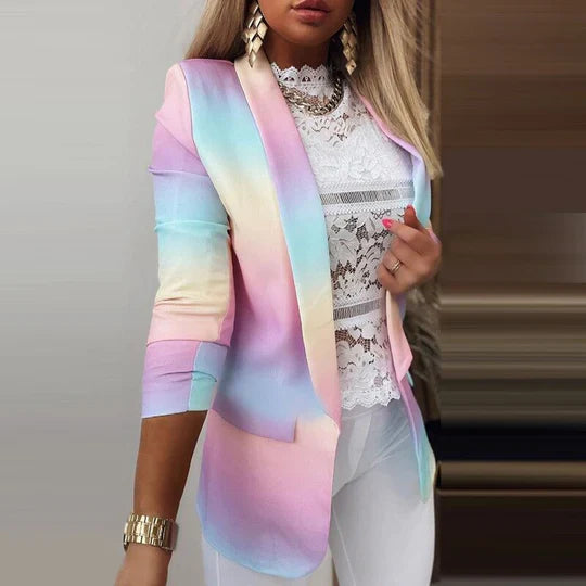 Blazer femme manches longues Tie-Dye Tendance