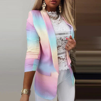 Blazer femme manches longues Tie-Dye Tendance