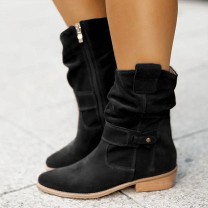 Bottes stylées en daim pour femme